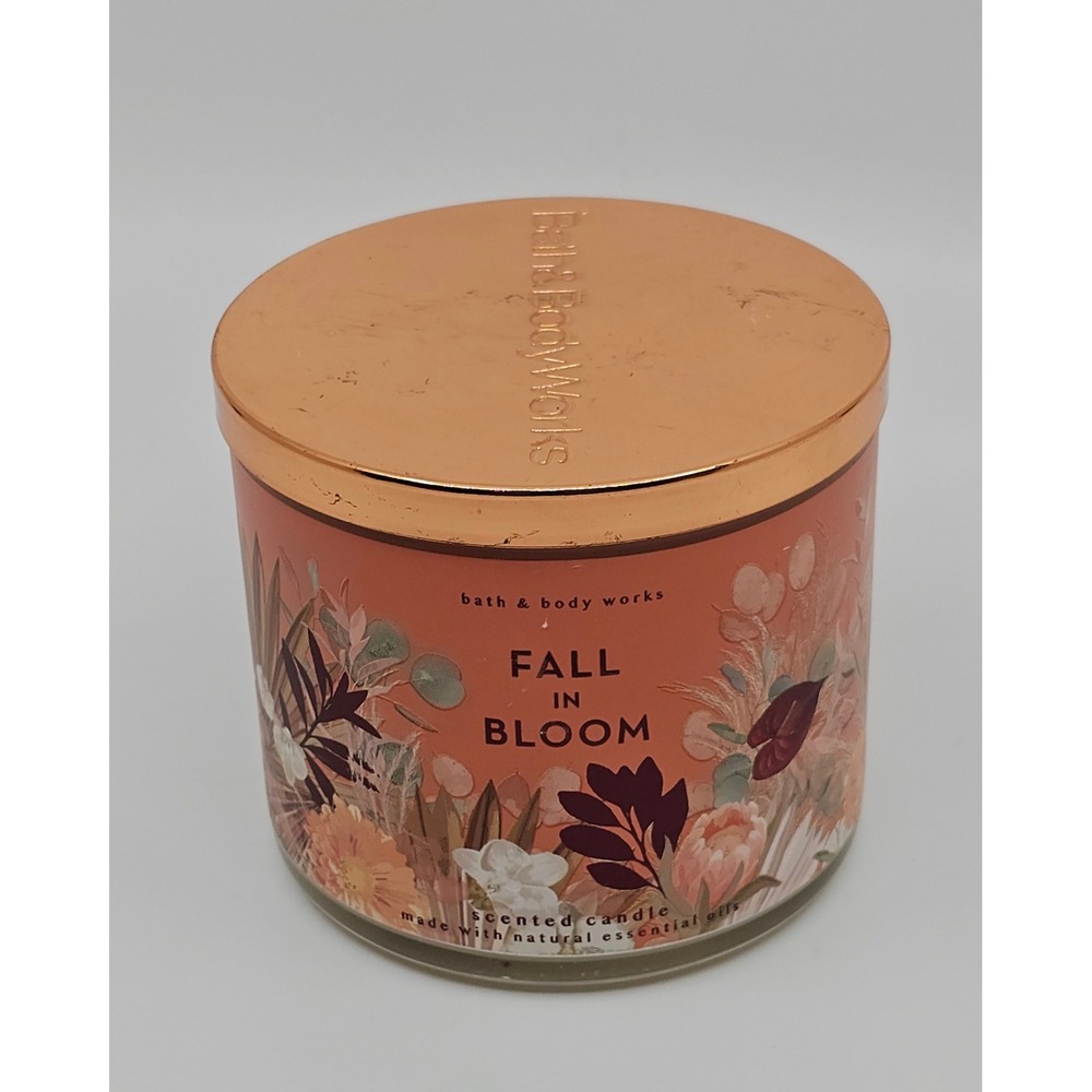 Bath & Body Works Fall In Bloom 3-Wick Scented Candle 14.5 oz Plum Moss Floral